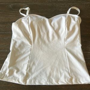 Women’s Bathing Suit Tankini Top White Size Small